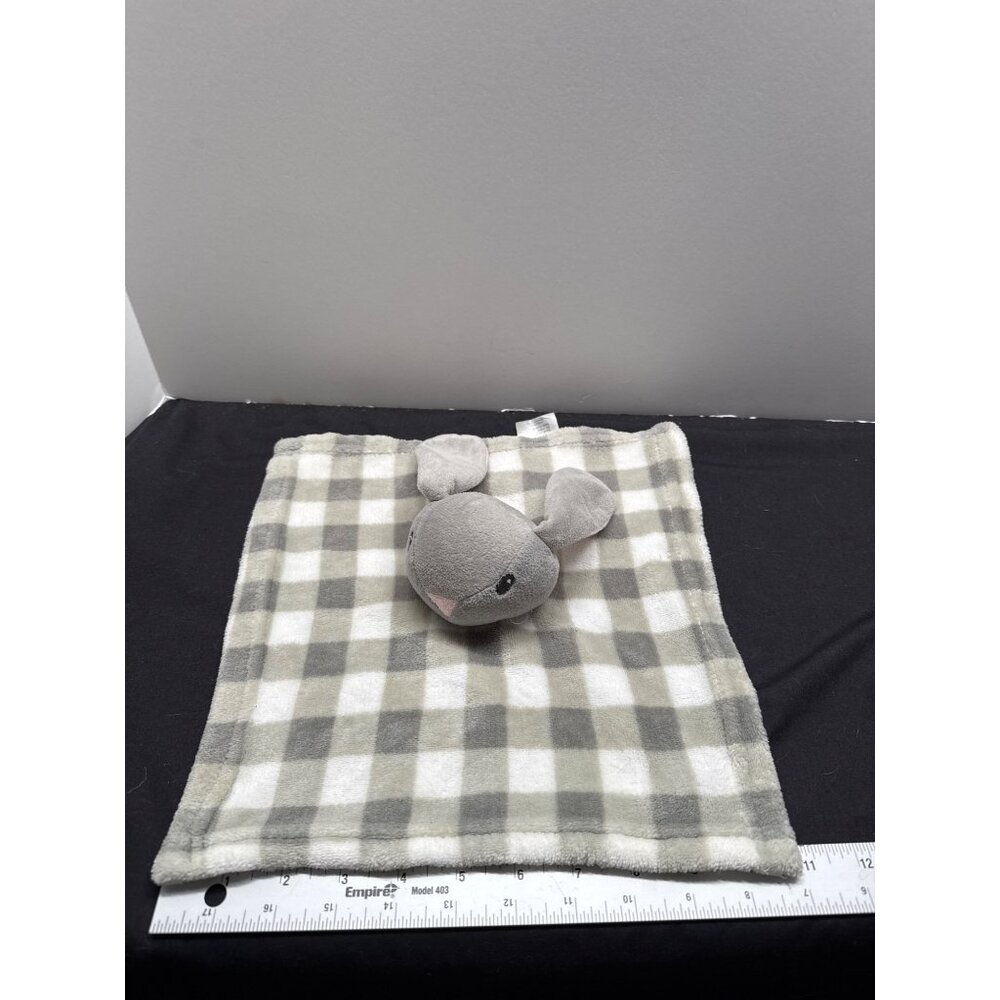 Lily and Jack Gray Bunny Lovey Check Security Blanket